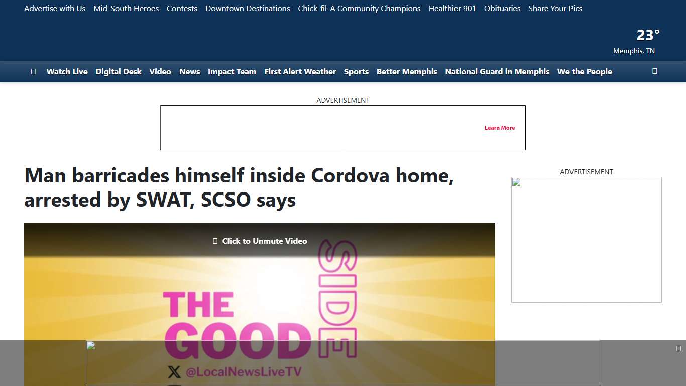 Man barricades himself inside Cordova home, arrested by SWAT, SCSO says