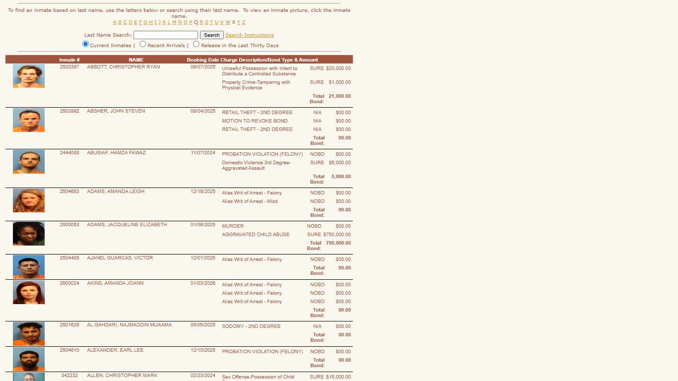 Shelby County Sheriff's Office - Inmate Listing